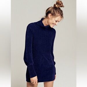 Free People New Moon Chenille Knit Long Sleeve Sweater Dress, S